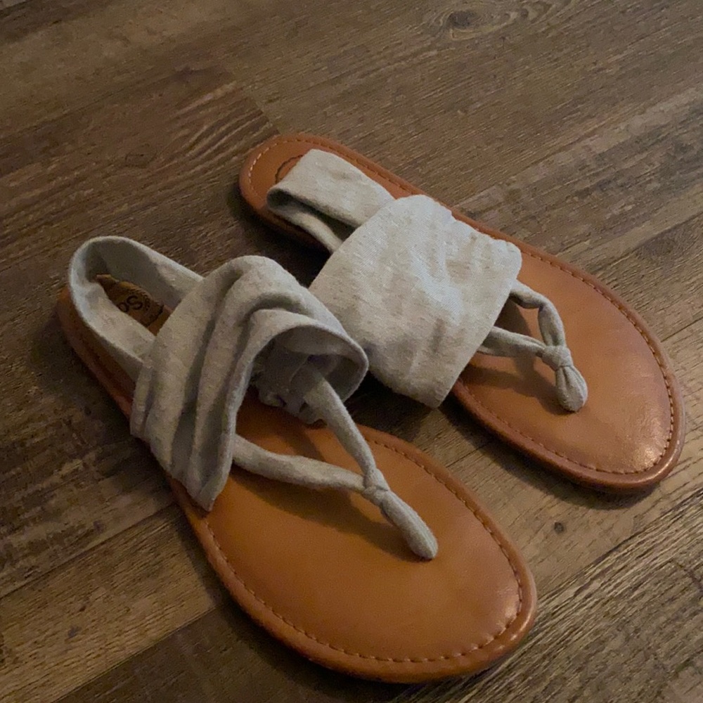 soft gray sandals